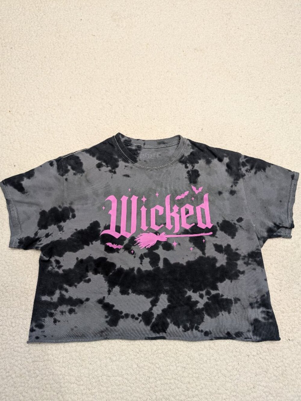 Wicked Tie Dye Crop Top Womens Medium Goth Witchy Tee